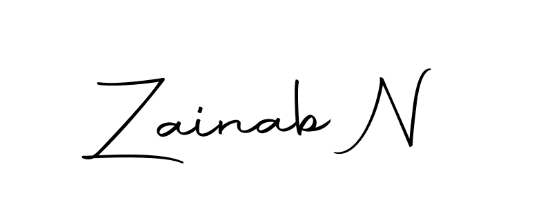 How to make Zainab N signature? Autography-DOLnW is a professional autograph style. Create handwritten signature for Zainab N name. Zainab N signature style 10 images and pictures png