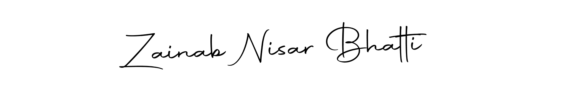 The best way (Autography-DOLnW) to make a short signature is to pick only two or three words in your name. The name Zainab Nisar Bhatti include a total of six letters. For converting this name. Zainab Nisar Bhatti signature style 10 images and pictures png
