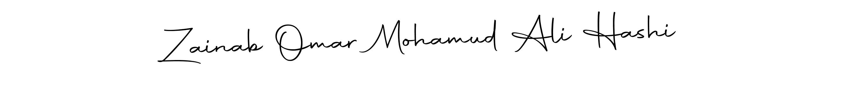 Make a beautiful signature design for name Zainab Omar Mohamud Ali Hashi. Use this online signature maker to create a handwritten signature for free. Zainab Omar Mohamud Ali Hashi signature style 10 images and pictures png