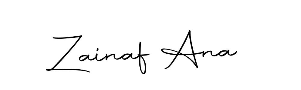 How to make Zainaf Ana name signature. Use Autography-DOLnW style for creating short signs online. This is the latest handwritten sign. Zainaf Ana signature style 10 images and pictures png
