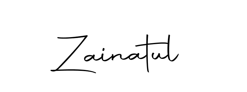 Create a beautiful signature design for name Zainatul. With this signature (Autography-DOLnW) fonts, you can make a handwritten signature for free. Zainatul signature style 10 images and pictures png