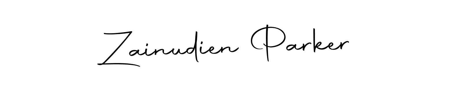 Create a beautiful signature design for name Zainudien Parker. With this signature (Autography-DOLnW) fonts, you can make a handwritten signature for free. Zainudien Parker signature style 10 images and pictures png