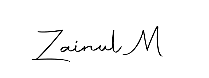 Create a beautiful signature design for name Zainul M. With this signature (Autography-DOLnW) fonts, you can make a handwritten signature for free. Zainul M signature style 10 images and pictures png