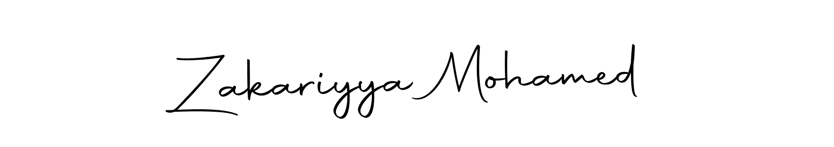 How to make Zakariyya Mohamed name signature. Use Autography-DOLnW style for creating short signs online. This is the latest handwritten sign. Zakariyya Mohamed signature style 10 images and pictures png