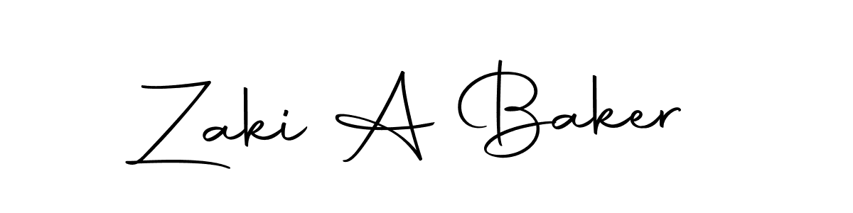 How to make Zaki A Baker name signature. Use Autography-DOLnW style for creating short signs online. This is the latest handwritten sign. Zaki A Baker signature style 10 images and pictures png