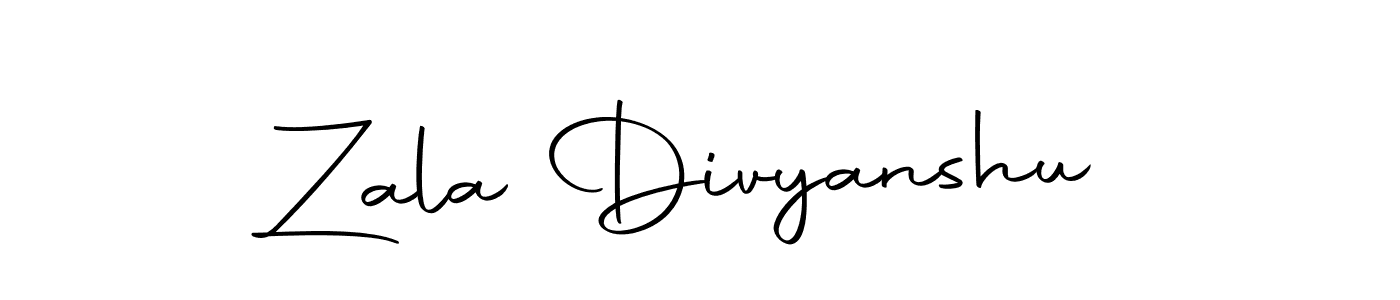 Design your own signature with our free online signature maker. With this signature software, you can create a handwritten (Autography-DOLnW) signature for name Zala Divyanshu. Zala Divyanshu signature style 10 images and pictures png
