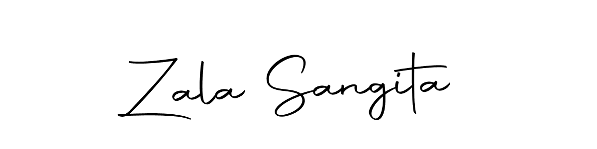 How to make Zala Sangita name signature. Use Autography-DOLnW style for creating short signs online. This is the latest handwritten sign. Zala Sangita signature style 10 images and pictures png