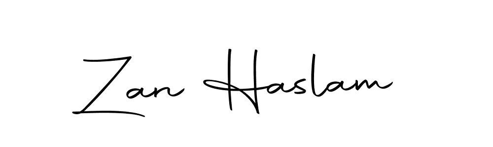 How to make Zan Haslam name signature. Use Autography-DOLnW style for creating short signs online. This is the latest handwritten sign. Zan Haslam signature style 10 images and pictures png