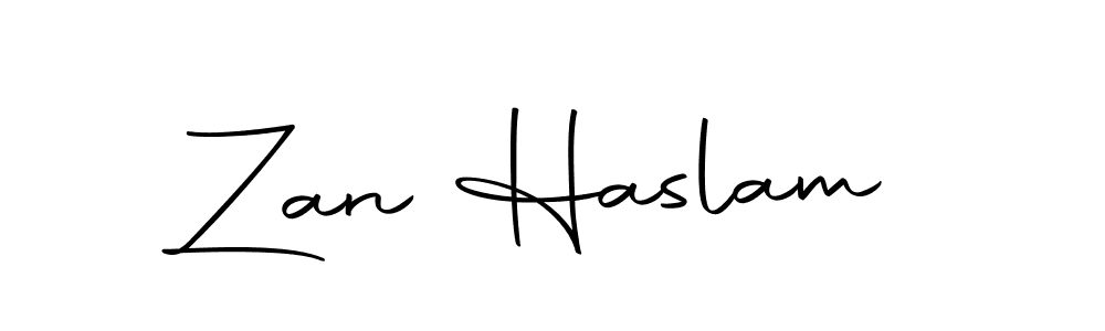 How to make Zan Haslam name signature. Use Autography-DOLnW style for creating short signs online. This is the latest handwritten sign. Zan Haslam signature style 10 images and pictures png