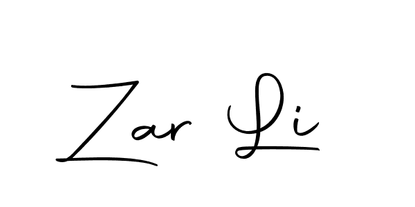 You should practise on your own different ways (Autography-DOLnW) to write your name (Zar Li) in signature. don't let someone else do it for you. Zar Li signature style 10 images and pictures png