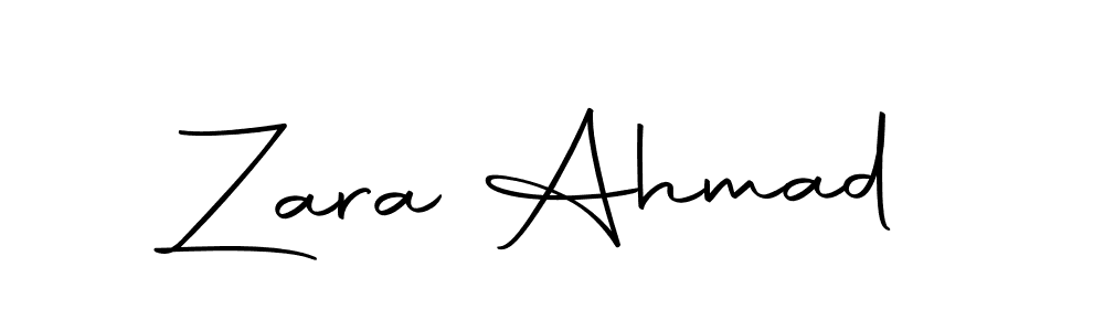 How to make Zara Ahmad name signature. Use Autography-DOLnW style for creating short signs online. This is the latest handwritten sign. Zara Ahmad signature style 10 images and pictures png