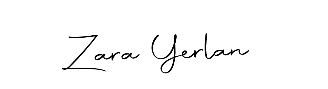 How to make Zara Yerlan name signature. Use Autography-DOLnW style for creating short signs online. This is the latest handwritten sign. Zara Yerlan signature style 10 images and pictures png