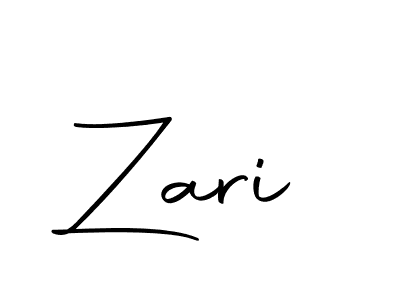 Design your own signature with our free online signature maker. With this signature software, you can create a handwritten (Autography-DOLnW) signature for name Zari. Zari signature style 10 images and pictures png