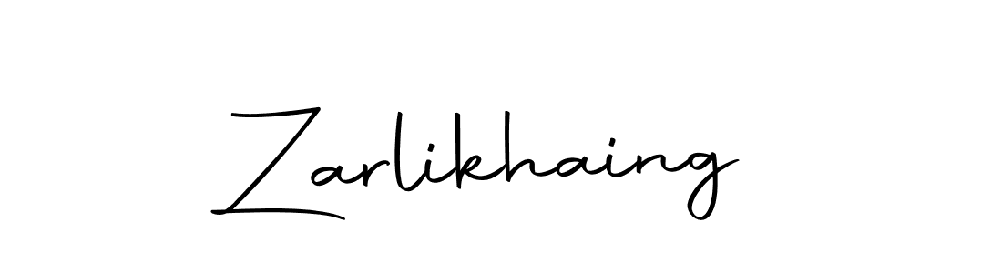 Design your own signature with our free online signature maker. With this signature software, you can create a handwritten (Autography-DOLnW) signature for name Zarlikhaing. Zarlikhaing signature style 10 images and pictures png