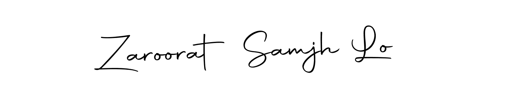 You should practise on your own different ways (Autography-DOLnW) to write your name (Zaroorat Samjh Lo) in signature. don't let someone else do it for you. Zaroorat Samjh Lo signature style 10 images and pictures png