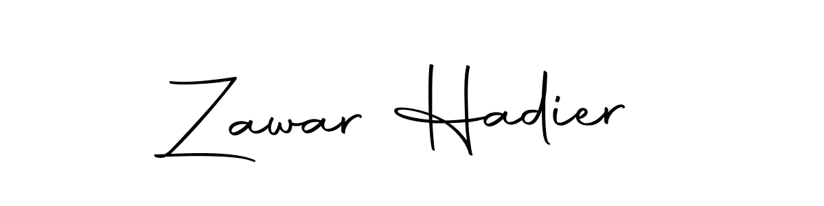 Design your own signature with our free online signature maker. With this signature software, you can create a handwritten (Autography-DOLnW) signature for name Zawar Hadier. Zawar Hadier signature style 10 images and pictures png