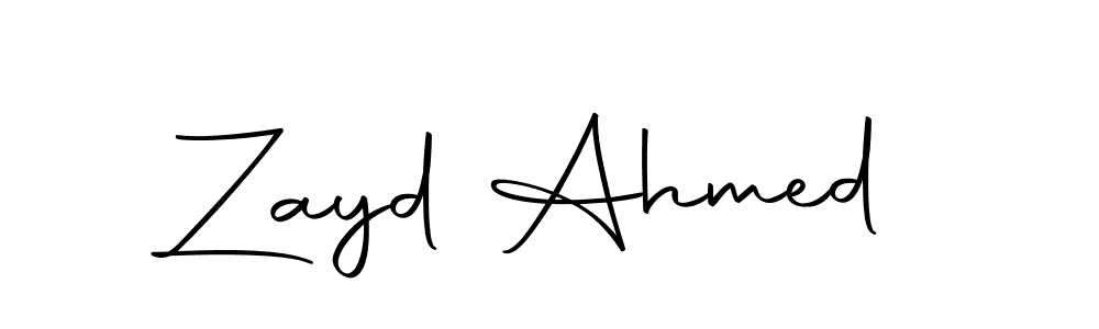 How to make Zayd Ahmed name signature. Use Autography-DOLnW style for creating short signs online. This is the latest handwritten sign. Zayd Ahmed signature style 10 images and pictures png