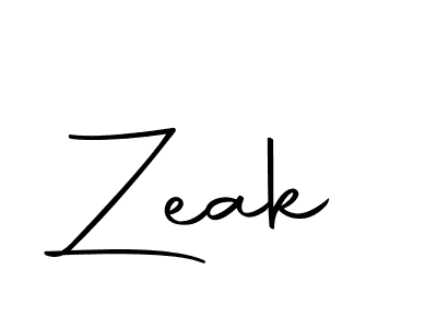 Make a beautiful signature design for name Zeak. With this signature (Autography-DOLnW) style, you can create a handwritten signature for free. Zeak signature style 10 images and pictures png