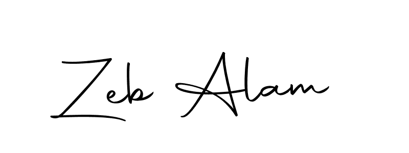 Use a signature maker to create a handwritten signature online. With this signature software, you can design (Autography-DOLnW) your own signature for name Zeb Alam. Zeb Alam signature style 10 images and pictures png