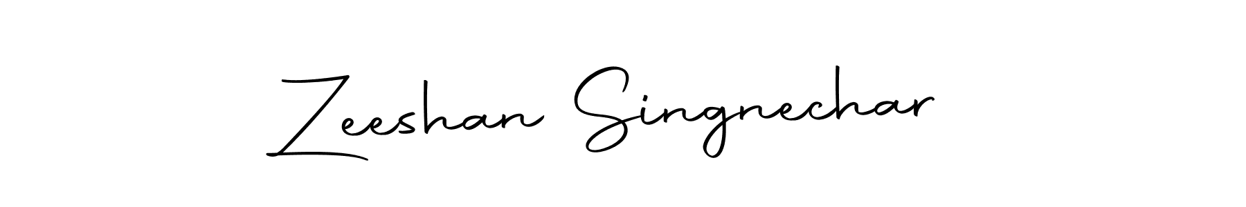 How to make Zeeshan Singnechar name signature. Use Autography-DOLnW style for creating short signs online. This is the latest handwritten sign. Zeeshan Singnechar signature style 10 images and pictures png