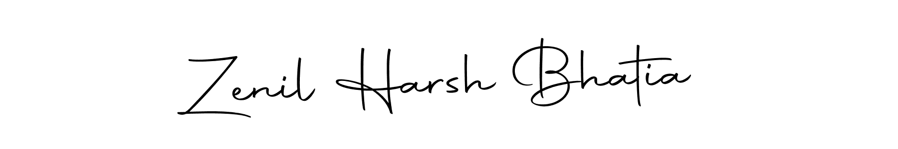 How to make Zenil Harsh Bhatia name signature. Use Autography-DOLnW style for creating short signs online. This is the latest handwritten sign. Zenil Harsh Bhatia signature style 10 images and pictures png