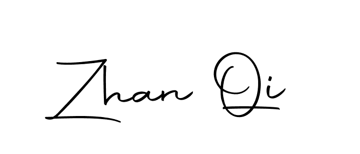 How to make Zhan Qi name signature. Use Autography-DOLnW style for creating short signs online. This is the latest handwritten sign. Zhan Qi signature style 10 images and pictures png