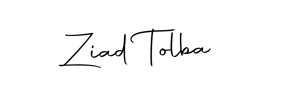 How to make Ziad Tolba name signature. Use Autography-DOLnW style for creating short signs online. This is the latest handwritten sign. Ziad Tolba signature style 10 images and pictures png