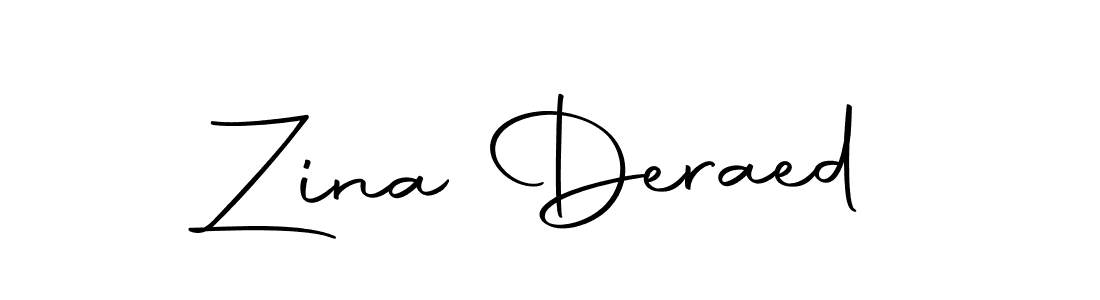 Create a beautiful signature design for name Zina Deraed. With this signature (Autography-DOLnW) fonts, you can make a handwritten signature for free. Zina Deraed signature style 10 images and pictures png