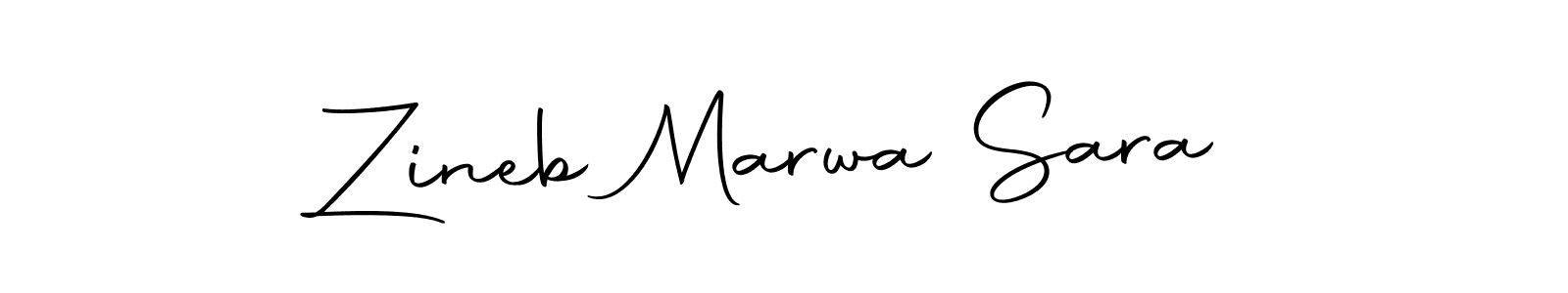 This is the best signature style for the Zineb Marwa Sara name. Also you like these signature font (Autography-DOLnW). Mix name signature. Zineb Marwa Sara signature style 10 images and pictures png