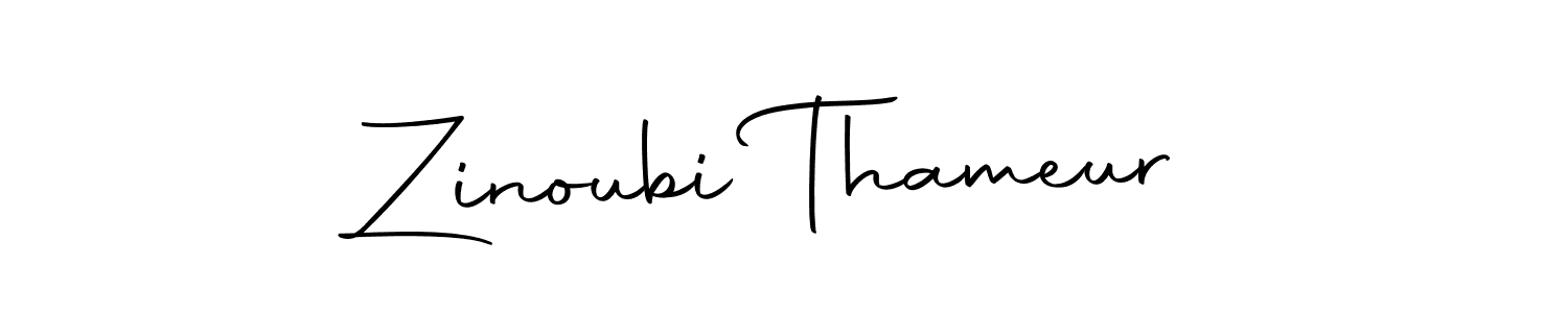 How to make Zinoubi Thameur name signature. Use Autography-DOLnW style for creating short signs online. This is the latest handwritten sign. Zinoubi Thameur signature style 10 images and pictures png