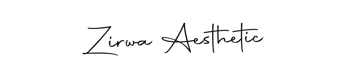 Use a signature maker to create a handwritten signature online. With this signature software, you can design (Autography-DOLnW) your own signature for name Zirwa Aesthetic. Zirwa Aesthetic signature style 10 images and pictures png