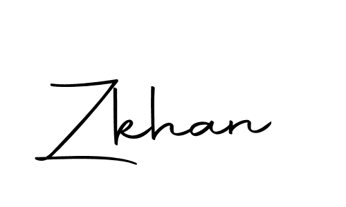 Use a signature maker to create a handwritten signature online. With this signature software, you can design (Autography-DOLnW) your own signature for name Zkhan. Zkhan signature style 10 images and pictures png