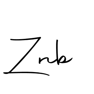 Make a beautiful signature design for name Znb. With this signature (Autography-DOLnW) style, you can create a handwritten signature for free. Znb signature style 10 images and pictures png