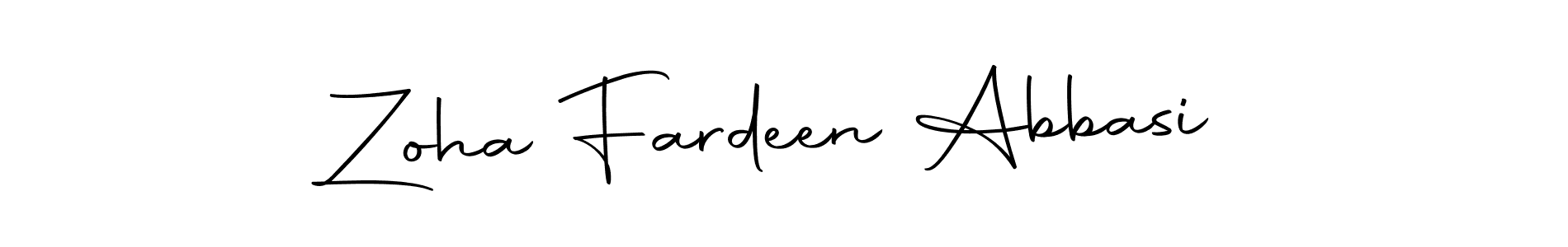 Create a beautiful signature design for name Zoha Fardeen Abbasi. With this signature (Autography-DOLnW) fonts, you can make a handwritten signature for free. Zoha Fardeen Abbasi signature style 10 images and pictures png