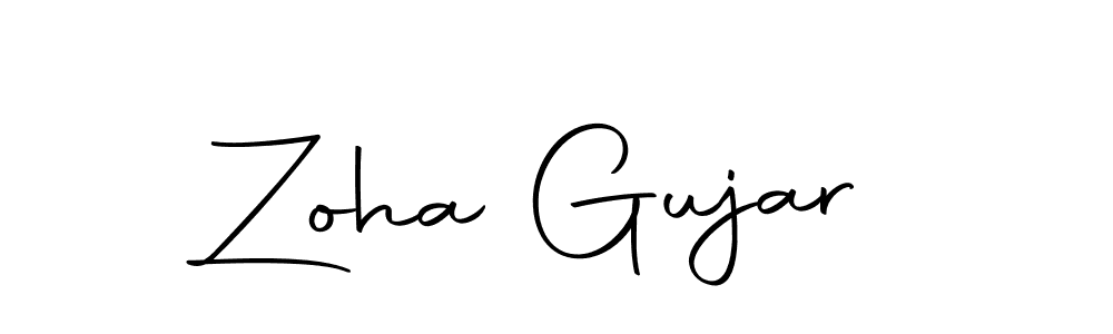 Design your own signature with our free online signature maker. With this signature software, you can create a handwritten (Autography-DOLnW) signature for name Zoha Gujar. Zoha Gujar signature style 10 images and pictures png