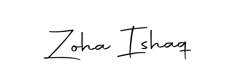 How to make Zoha Ishaq name signature. Use Autography-DOLnW style for creating short signs online. This is the latest handwritten sign. Zoha Ishaq signature style 10 images and pictures png