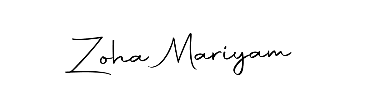 Make a beautiful signature design for name Zoha Mariyam. Use this online signature maker to create a handwritten signature for free. Zoha Mariyam signature style 10 images and pictures png