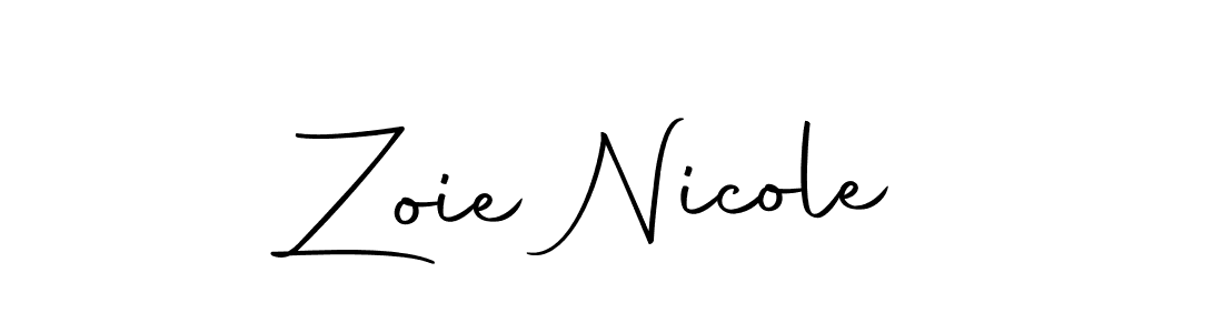 Design your own signature with our free online signature maker. With this signature software, you can create a handwritten (Autography-DOLnW) signature for name Zoie Nicole. Zoie Nicole signature style 10 images and pictures png