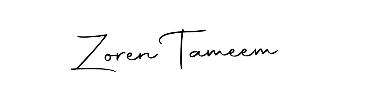 How to make Zoren Tameem name signature. Use Autography-DOLnW style for creating short signs online. This is the latest handwritten sign. Zoren Tameem signature style 10 images and pictures png