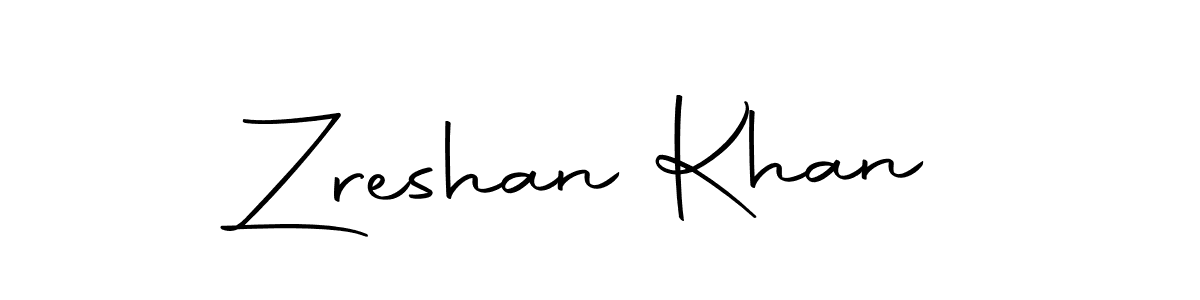 Use a signature maker to create a handwritten signature online. With this signature software, you can design (Autography-DOLnW) your own signature for name Zreshan Khan. Zreshan Khan signature style 10 images and pictures png