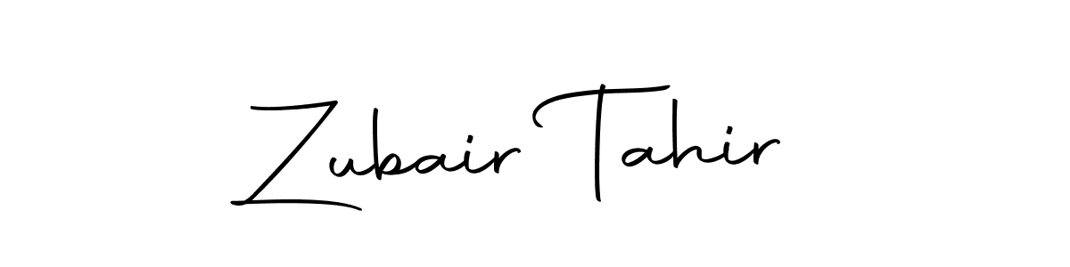 How to make Zubair Tahir name signature. Use Autography-DOLnW style for creating short signs online. This is the latest handwritten sign. Zubair Tahir signature style 10 images and pictures png