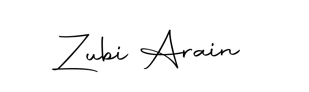 Here are the top 10 professional signature styles for the name Zubi Arain. These are the best autograph styles you can use for your name. Zubi Arain signature style 10 images and pictures png