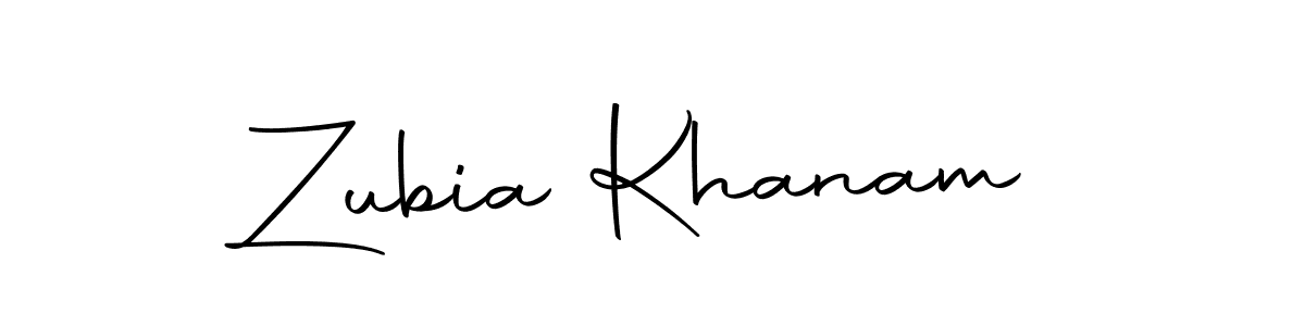How to make Zubia Khanam name signature. Use Autography-DOLnW style for creating short signs online. This is the latest handwritten sign. Zubia Khanam signature style 10 images and pictures png