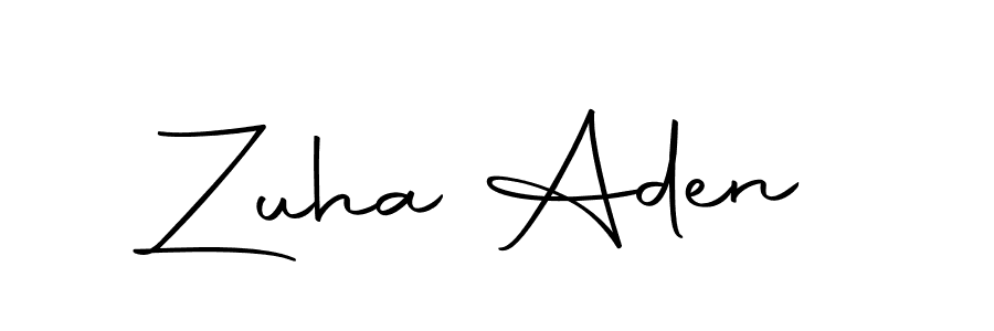 You should practise on your own different ways (Autography-DOLnW) to write your name (Zuha Aden) in signature. don't let someone else do it for you. Zuha Aden signature style 10 images and pictures png