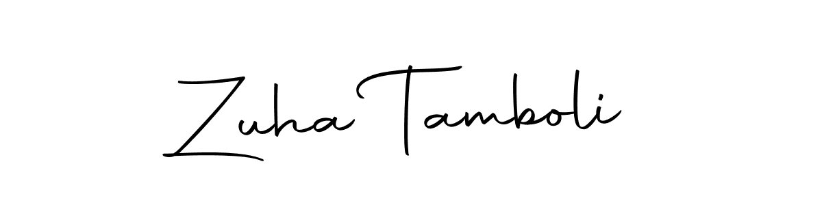 Zuha Tamboli stylish signature style. Best Handwritten Sign (Autography-DOLnW) for my name. Handwritten Signature Collection Ideas for my name Zuha Tamboli. Zuha Tamboli signature style 10 images and pictures png