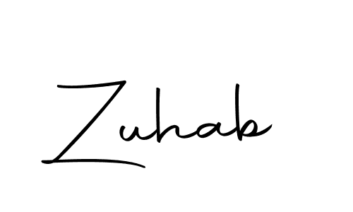 Zuhab stylish signature style. Best Handwritten Sign (Autography-DOLnW) for my name. Handwritten Signature Collection Ideas for my name Zuhab. Zuhab signature style 10 images and pictures png