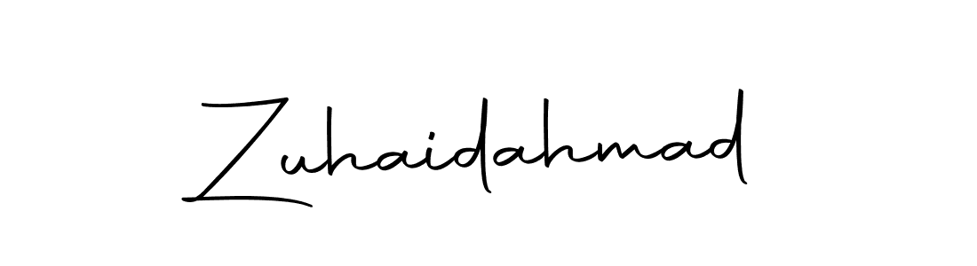 How to make Zuhaidahmad name signature. Use Autography-DOLnW style for creating short signs online. This is the latest handwritten sign. Zuhaidahmad signature style 10 images and pictures png