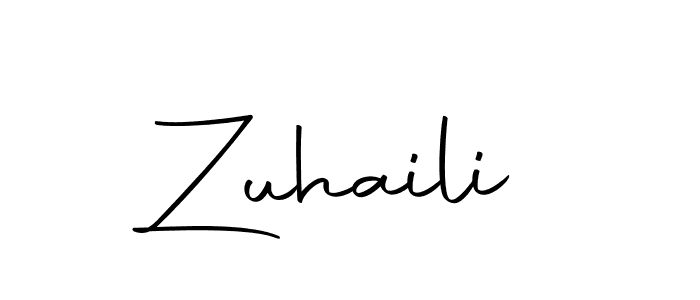Create a beautiful signature design for name Zuhaili. With this signature (Autography-DOLnW) fonts, you can make a handwritten signature for free. Zuhaili signature style 10 images and pictures png