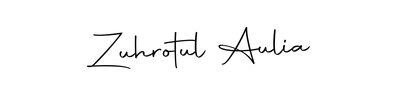 Make a beautiful signature design for name Zuhrotul Aulia. With this signature (Autography-DOLnW) style, you can create a handwritten signature for free. Zuhrotul Aulia signature style 10 images and pictures png