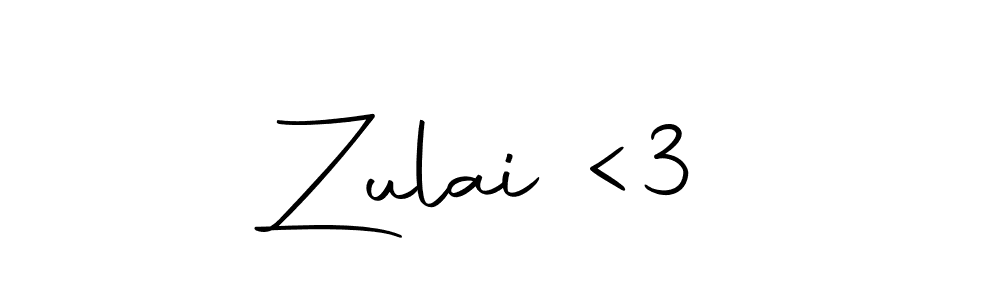 Design your own signature with our free online signature maker. With this signature software, you can create a handwritten (Autography-DOLnW) signature for name Zulai♡<3. Zulai♡<3 signature style 10 images and pictures png